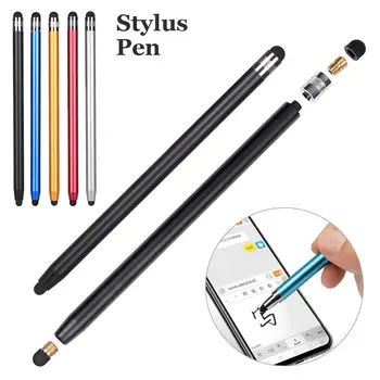 Сенсорные силиконовые наконечники с двумя головками, емкостная ручка, стилус, ручка для рисования с сенсорным экраном для смартфона, планшетного ПК, компьютера