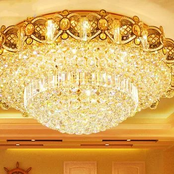 Современная индивидуальность золотая классика золотая роскошь гостиная спальня лампа круглый потолок кабинет Европейское хрустальное освещение LX111105