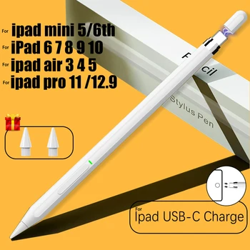 Стилус Usb C для Apple Pencil 2 1 Сенсорная ручка 1-го 2-го поколения для Ipad Pro Air 5 9 11 Mini 6 Аксессуары для Ipad