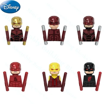 Строительные блоки Disney Marvel Daredevil Bricks Фигурки из классического фильма аниме Сборка кукол Детские мини-игрушки Подарок на день рождения