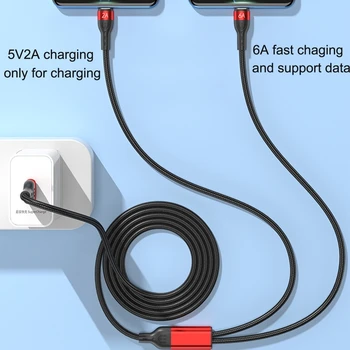 Телефонный кабель USB-UsbC 66 Вт, разветвитель 1-2 Type-C для планшетов Phone15 24BB