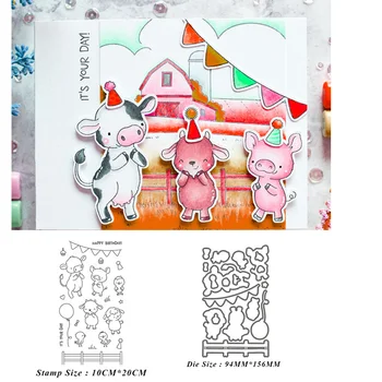 Трафареты для овец с Днем рождения, прозрачные штампы и металлические штампы для резки, скрапбукинг, новое поступление, шаблон для изготовления рождественских открыток 2022 года
