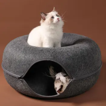 Туннель для домашних кошек, интерактивная игровая игрушка, Кошачья кровать, игрушки для помещений двойного назначения, товары для тренировки котенка, игрушка для дрессировки кошки