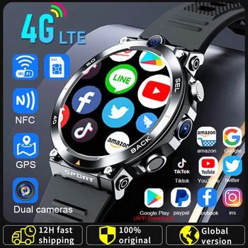 Умные часы 4G LTE с Wi-Fi для загрузки программного обеспечения для приложения, видеозвонки с двумя камерами, умные часы 1.39 