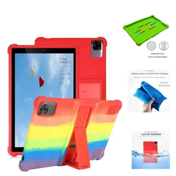 Чехол для 10,1-дюймового планшета Android 9.0, удобный для детей Мягкий силиконовый регулируемый чехол-подставка для 10-дюймового планшетного ПК