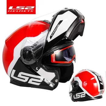 Шлем Ls2 мотоциклетный шлем с двойными линзами, противотуманный, с полным покрытием, шлем LS2 ff325 мотоциклетный флип-шлем, мотоциклетный шлем
