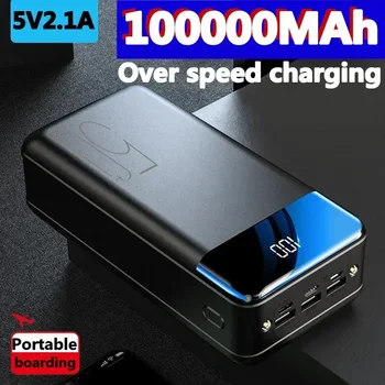 новая подлинная быстрая зарядка 100000 мАч/98000 мАч power bank большой емкости mobile power universal 5.2V1A быстрая зарядка